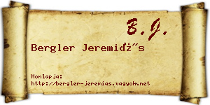 Bergler Jeremiás névjegykártya